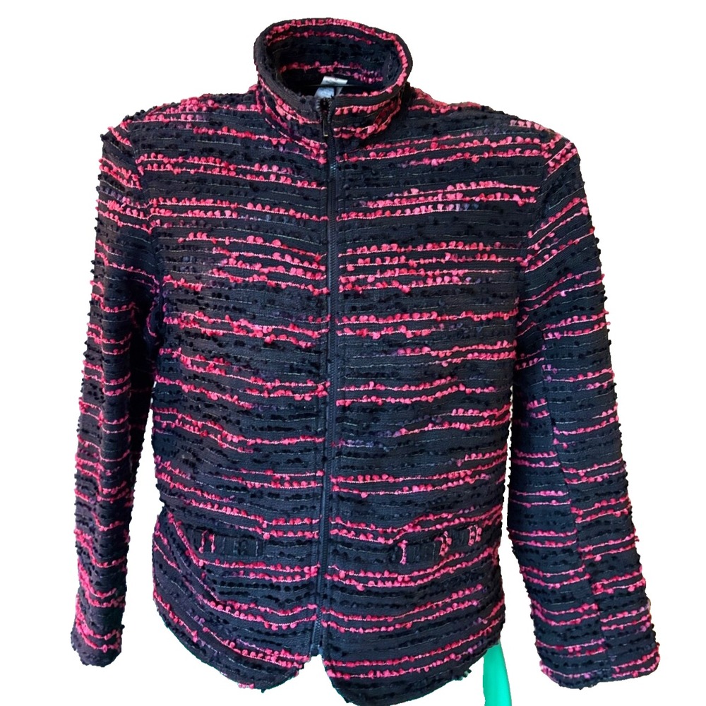 Vintage Cactus Flower Southwestern full‎ zip jacket Sz M
